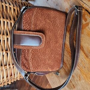 Vintage Zafiro Argentinean Leather Crossbody Purse Brown